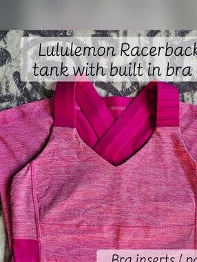 Lululemon athletica Pink Heather Tank with Magenta Straps